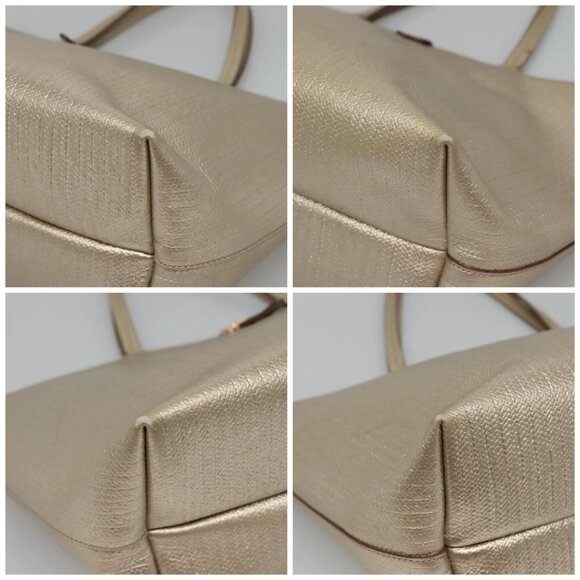 Salvatore Ferragamo Gancini Tote Bag Leather Gold Auth - Picture 16 of 16